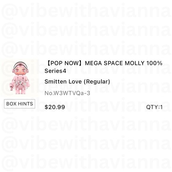 Authentic Mega Space Molly 100% Series 4 Blind Box - CONFIRMED SMITTEN LOVE - Picture 4 of 4